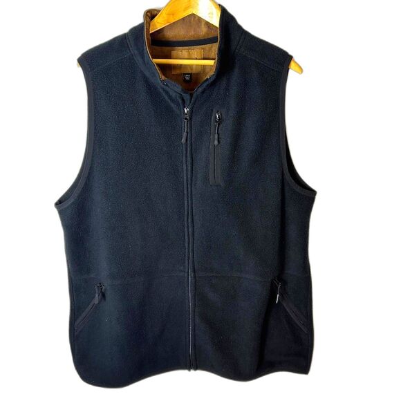 Venado Black Fleece Full Zip Sleeveless Outdoor Vest Size L - Picture 2 of 13